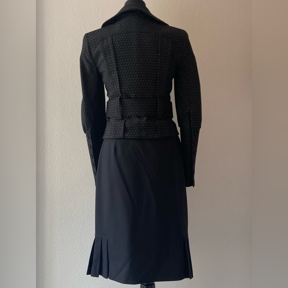 Bebe black with white polka dots belted jacket - Picture 6 of 8